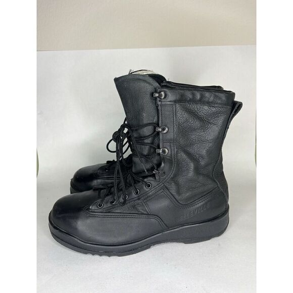 Belleville 880ST Men's 8" Leather WP Steel Safety Toe Army Boots Black Size 9 R - Picture 3 of 13